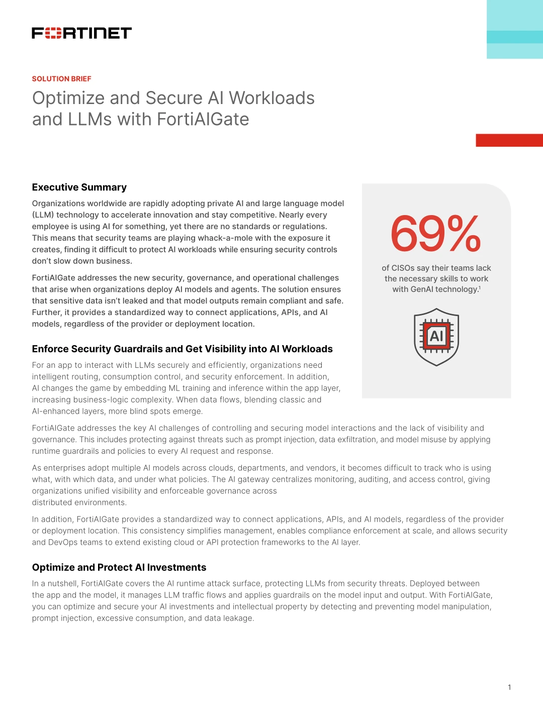Optimize and Secure AI Workloads and LLMs with FortiAIGate