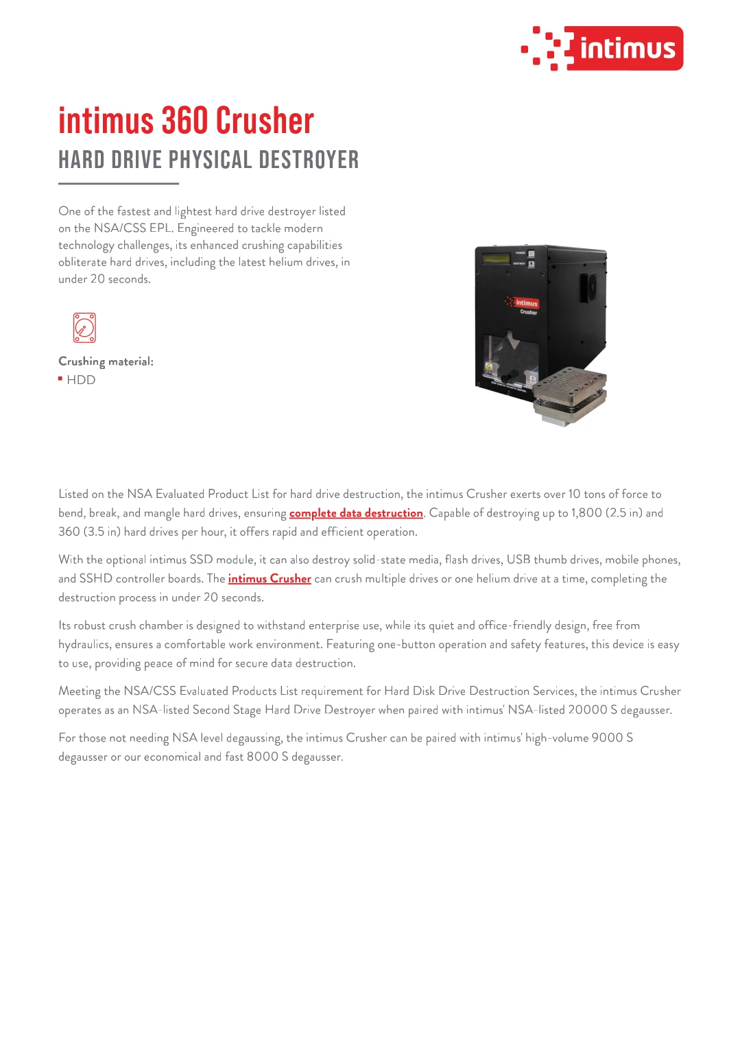 intimus 360 Crusher – HARD DRIVE PHYSICAL DESTROYER