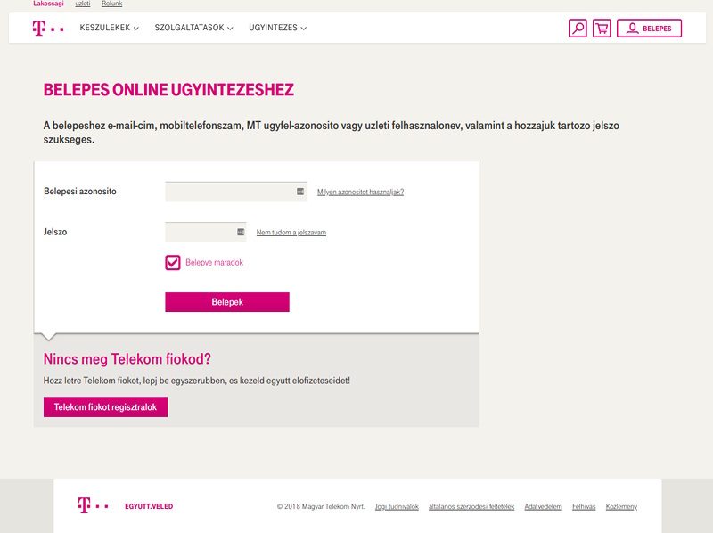Telekom phishing page